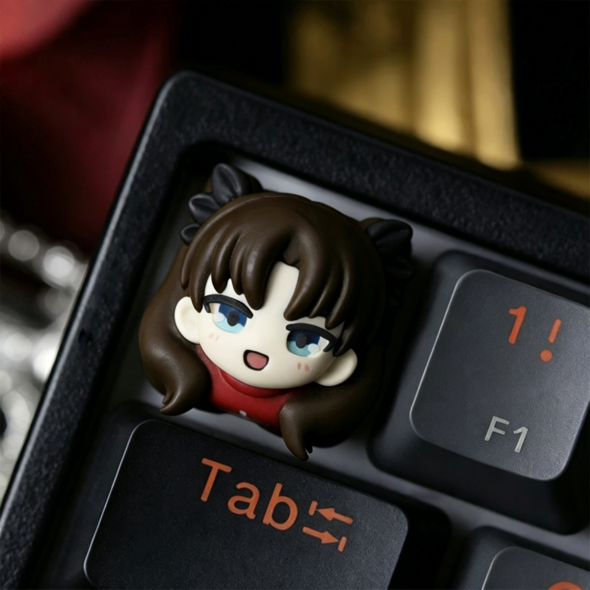 Fate series theme saber personalized resin art keycaps, mechanical keyboard decorative keycaps