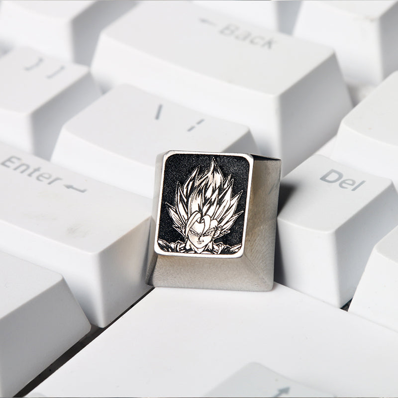 Super Saiyan，titanium alloy carved keycaps, mechanical keyboard personalized keycaps.