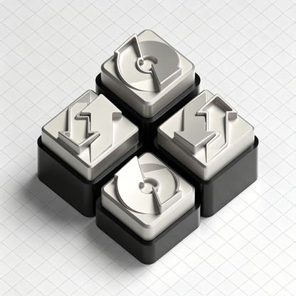 Rotating arrow metal personalized keycaps, zinc alloy decorative keycaps, minimalist design mechanical keyboard artistic keycaps