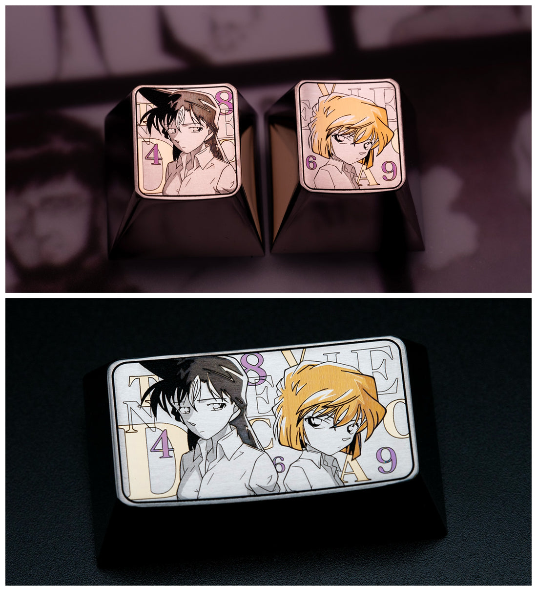 DetectiveConan, MouriRan, Anita Hailey, 1U, 1.75U titanium alloy personalized keycaps, anime game character keycaps