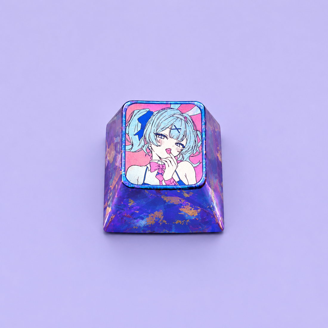 Rabbit Hole,Miku ACG Music Idol 1 U titanium alloy personalized keycaps, anime and game cultural creative keycaps, mechanical keyboard decorative keycaps