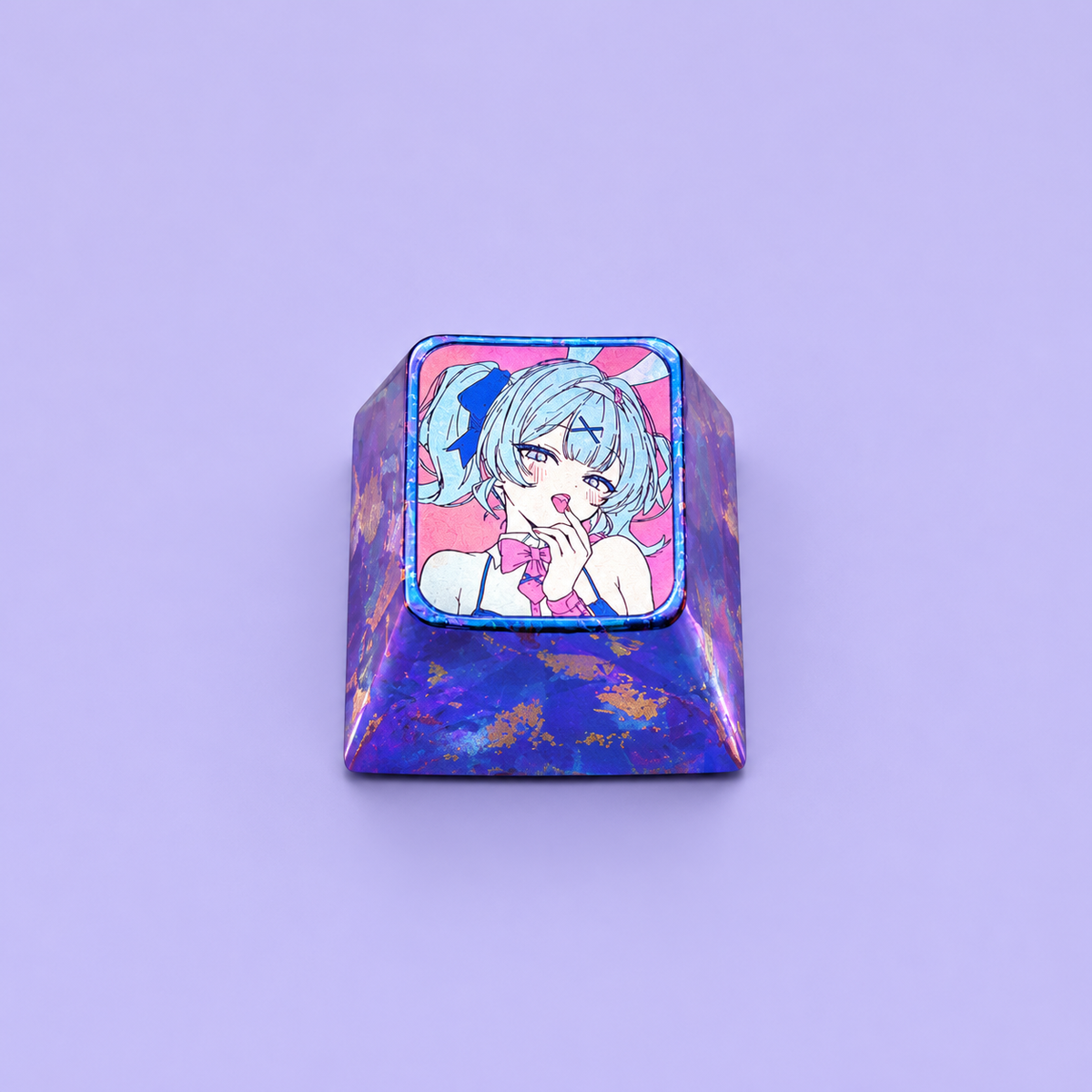 Rabbit Hole，Miku ACG Music Idol 1 U titanium alloy personalized keycaps, anime and game cultural creative keycaps, mechanical keyboard decorative keycaps