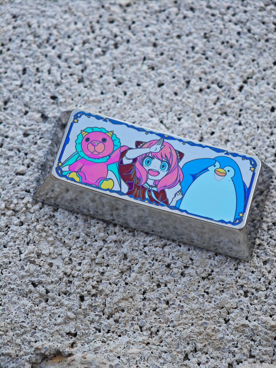 SPY × FAMILY, Anya Forger, 2.25U color titanium alloy carved keycaps, personalized keycaps for mechanical keyboards.