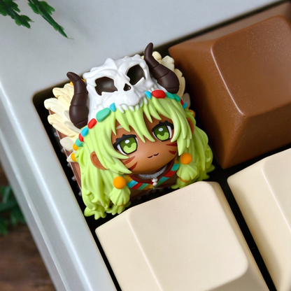 Tribal ethnic style, Hakuna Matata， Multi colored resin molding, handmade personalized keycaps, cartoon character creative mechanical keyboard decorative keycaps