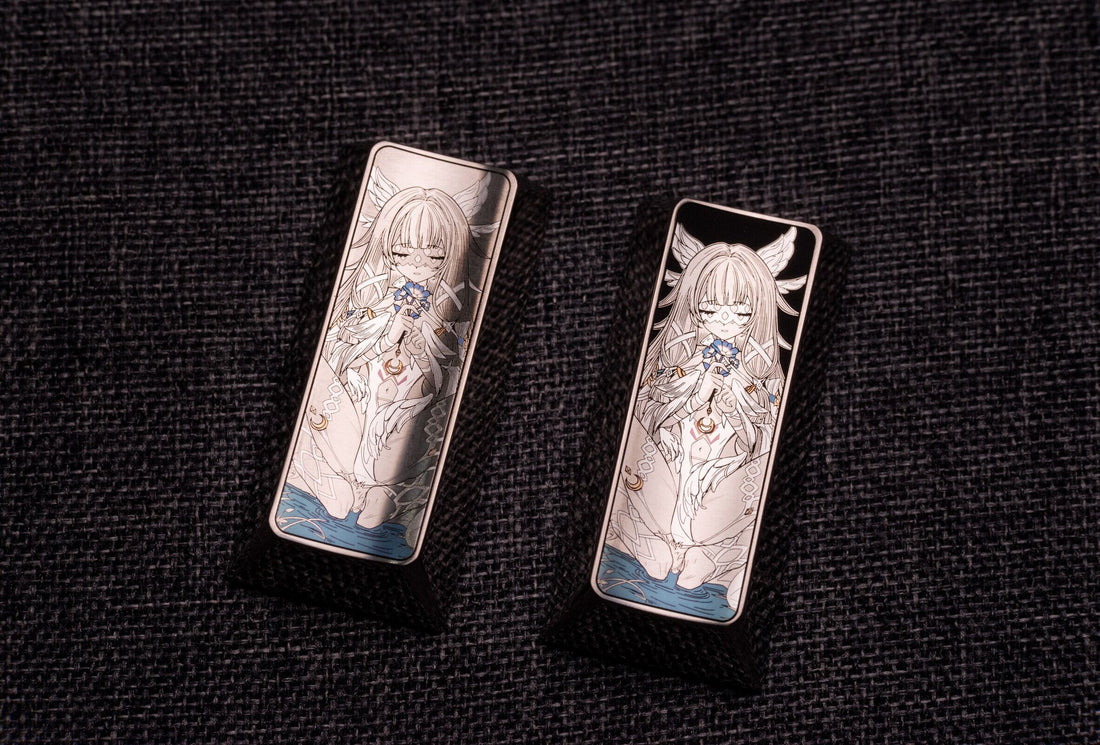 Genshin Impact, Columbina Hyposelenia, PAD Area Vertical 2U Titanium Alloy Personalized Keycaps, Anime Game Culture Creative Decorative Keycaps