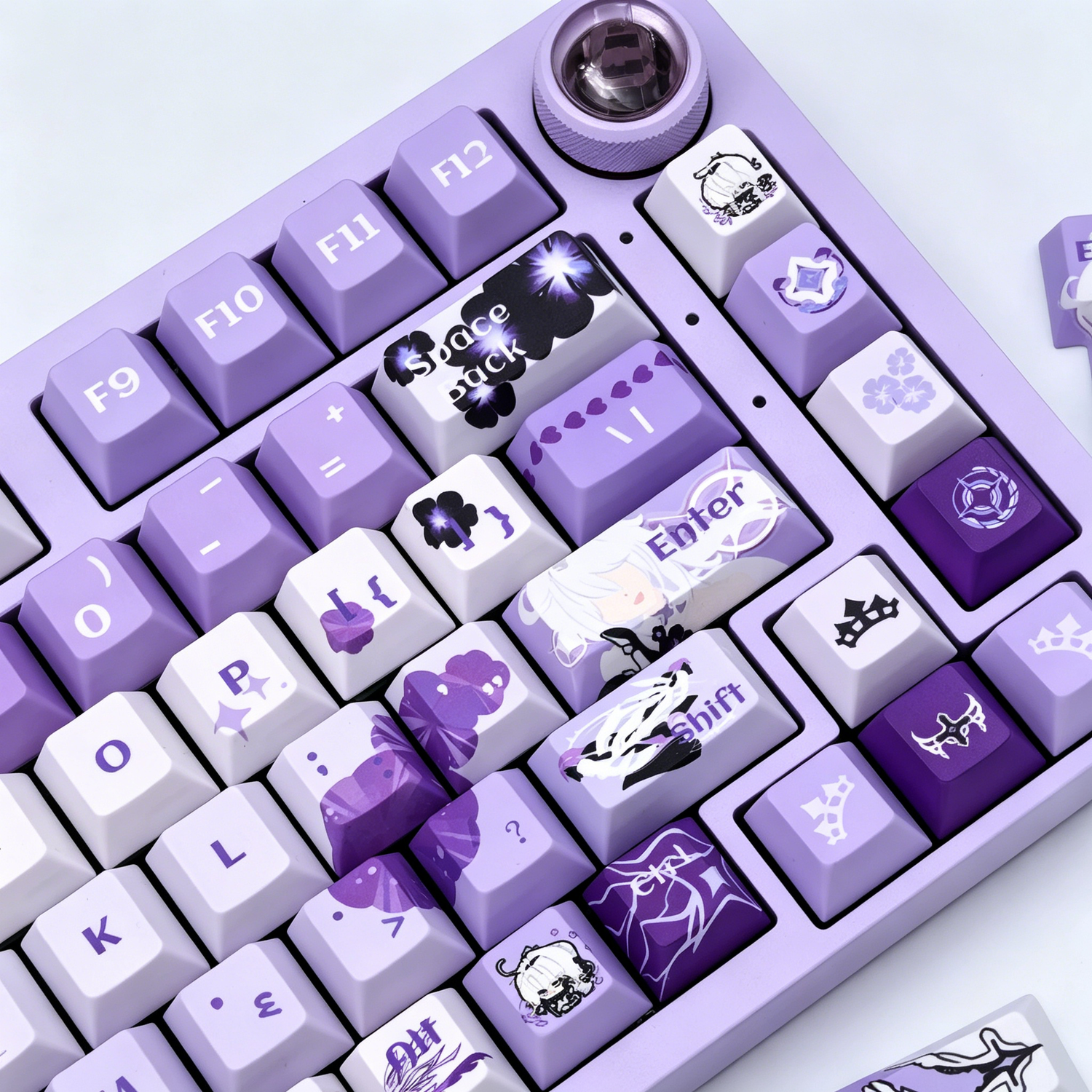 Honkai Impact 3，Kiana Kaslana theme, custom set personalized keycap series, PBT material, compatible with 61/64/68/75/84/87/104 mechanical keyboard keycap set