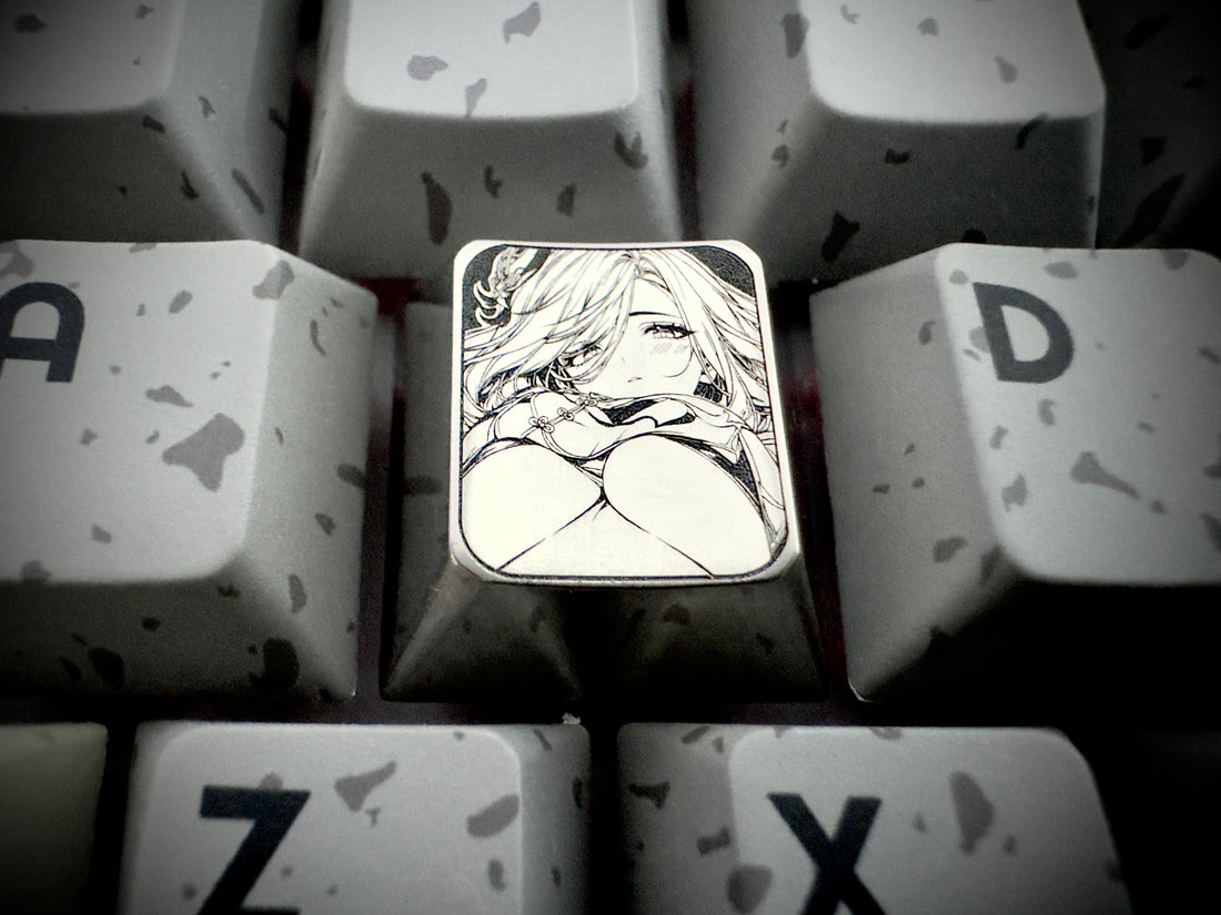 Sexy Shenhe, 1U plain carved titanium alloy keycaps, personalized mechanical keyboard keycaps.
