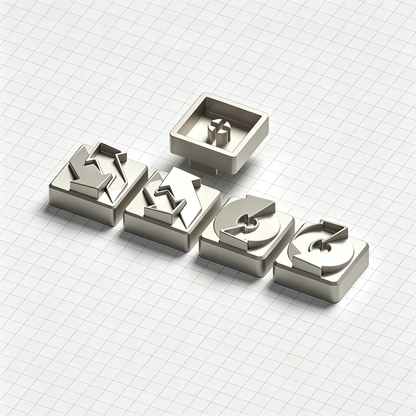 Rotating arrow metal personalized keycaps, zinc alloy decorative keycaps, minimalist design mechanical keyboard artistic keycaps