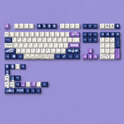 Jujutsu Kaisen, Gojo Satoru，PBT material, sublimation, Game anime Personalized keycap set, original factory height mechanical keyboard decorative keycap set，anime keycap set suitable for 61/64/68/75/84/87/104 Key Mechanical Keyboard