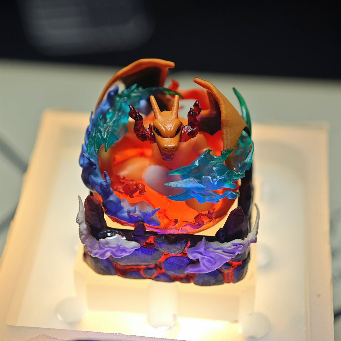 Pok é mon, Charizard，Crystal drops of glue，1U artisankeycaps， Cute keycaps around anime and games
