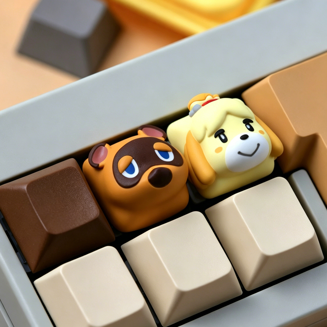 Animal Crossing: New Horizons， Multi colored resin personalized keycaps, decorative keycaps for anime and game culture and creativity
