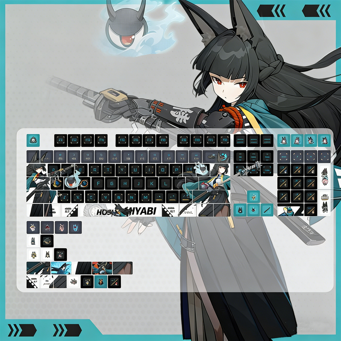 Zenless Zone Zero series, Hoshimi Miyabi theme, PBT material personalized keycap set, anime keycap culture peripheral mechanical keyboard decoration keycaps