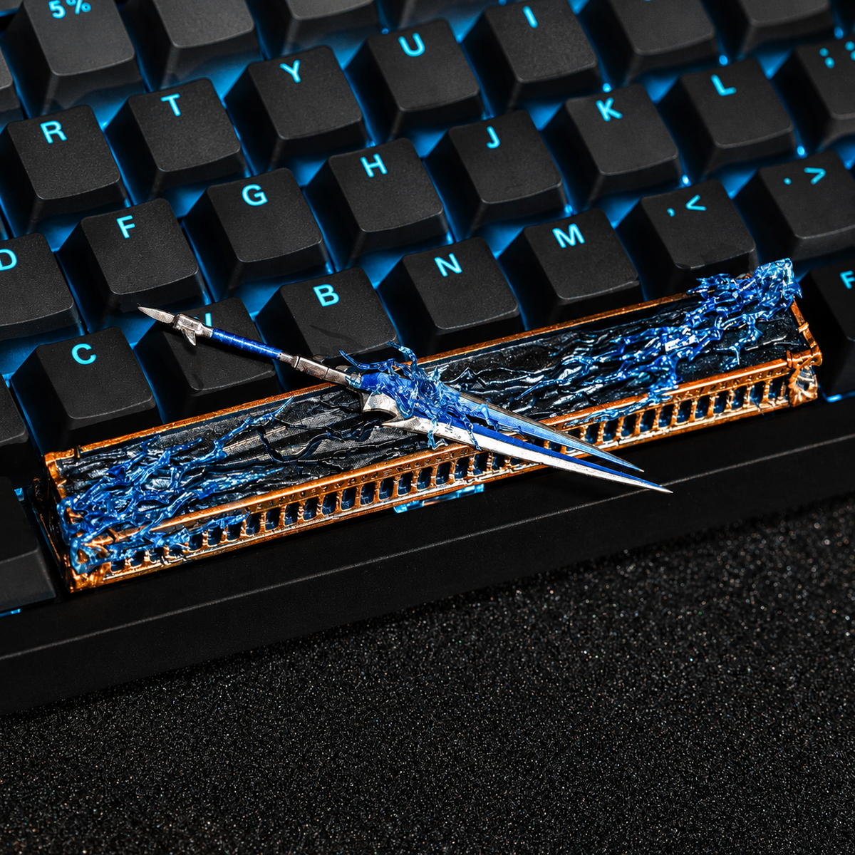 World of Warcraft, Thunderfury,Blessed Blade of the Windseeker 6.25U Spacebar Metal Personalized Keycaps, Metal Keycaps, Anime and Game Culture Creative Keycaps, Mechanical Keyboard Decorative Keycaps
