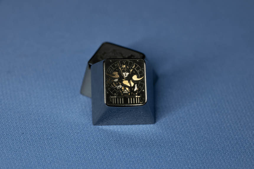 Saint Seiya, 12 zodiac signs, Golden Saint Warrior, 1U titanium alloy personalized keycaps, metal carved keycaps for anime and game characters.