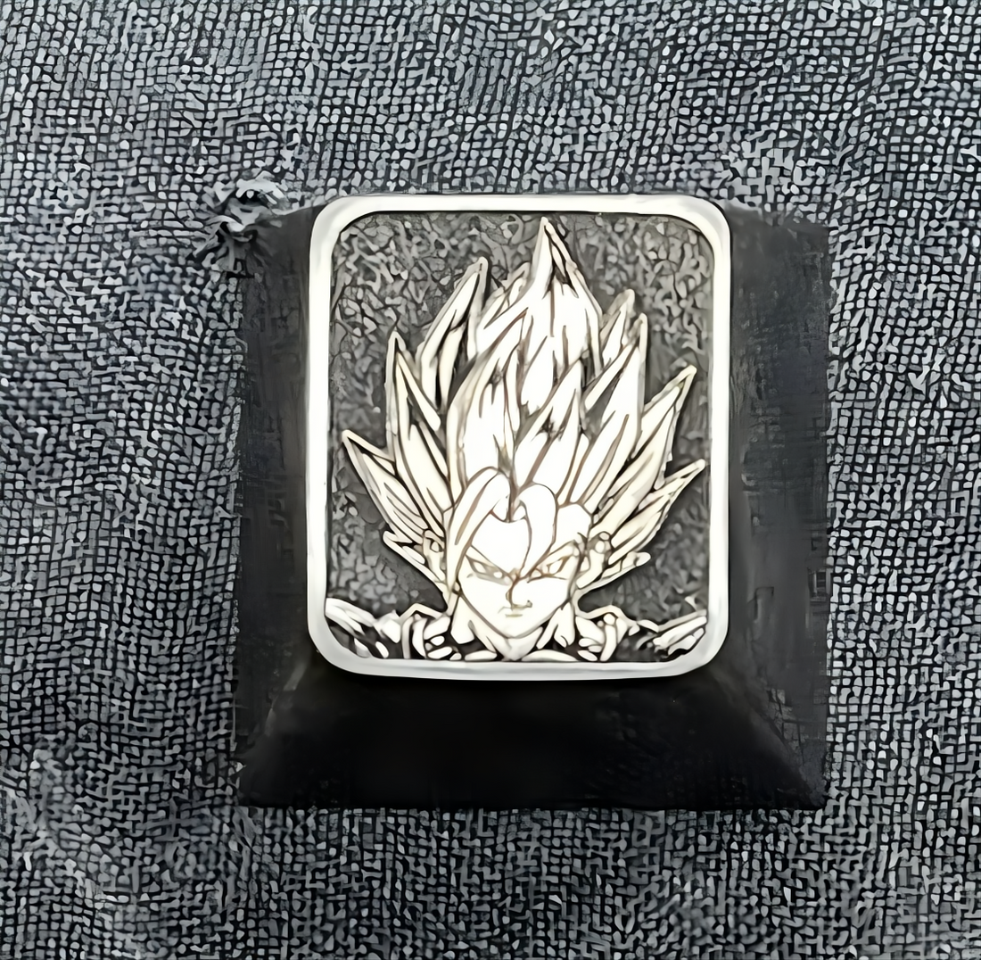 Super Saiyan，titanium alloy carved keycaps, mechanical keyboard personalized keycaps.