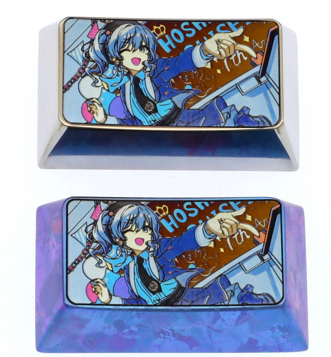 Hoshimati Suisei, 1.75U titanium alloy personalized keycap, anime, game, music, character peripheral art keycap