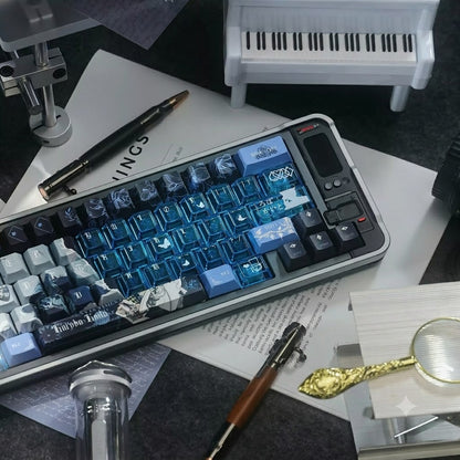 Detective Conan, Kuroba Kaito，PBT+PC material personalized keycap set, anime keycap culture peripheral mechanical keyboard decoration keycaps， Compatible with 61/64/68/75/84/87/104 key mechanical keyboard keycap set