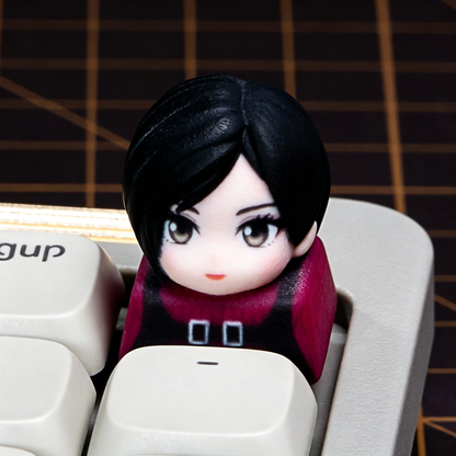 Resident Evil series, doujin character half body design multi-color resin personalized keycaps, anime game culture peripheral products keyboard decoration keycaps