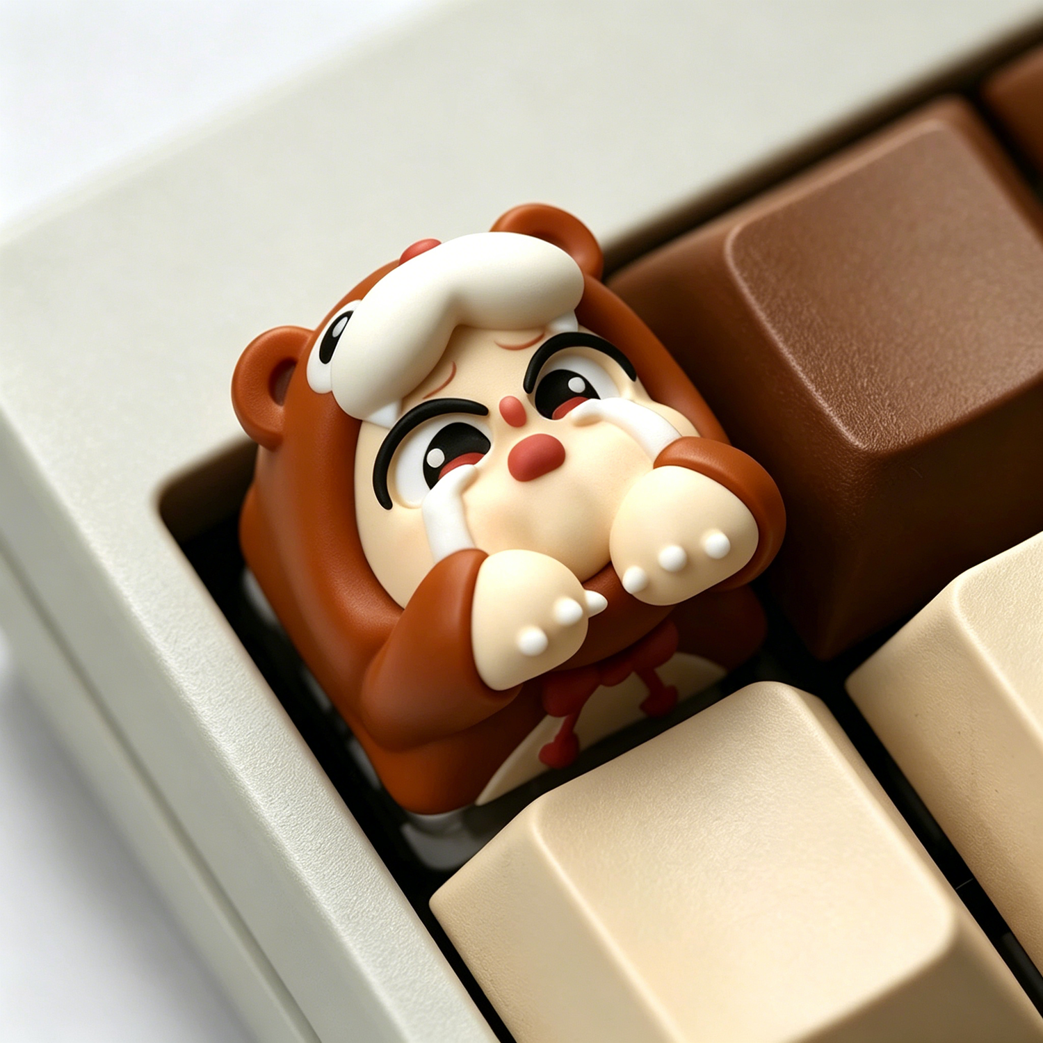 crybaby， Multi colored resin molded personalized keycaps, cute cartoon shaped resin keycaps, mechanical keyboard cartoon image decorative keycaps