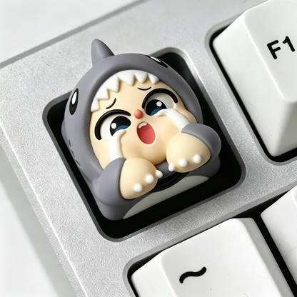 crybaby， Multi colored resin molded personalized keycaps, cute cartoon shaped resin keycaps, mechanical keyboard cartoon image decorative keycaps