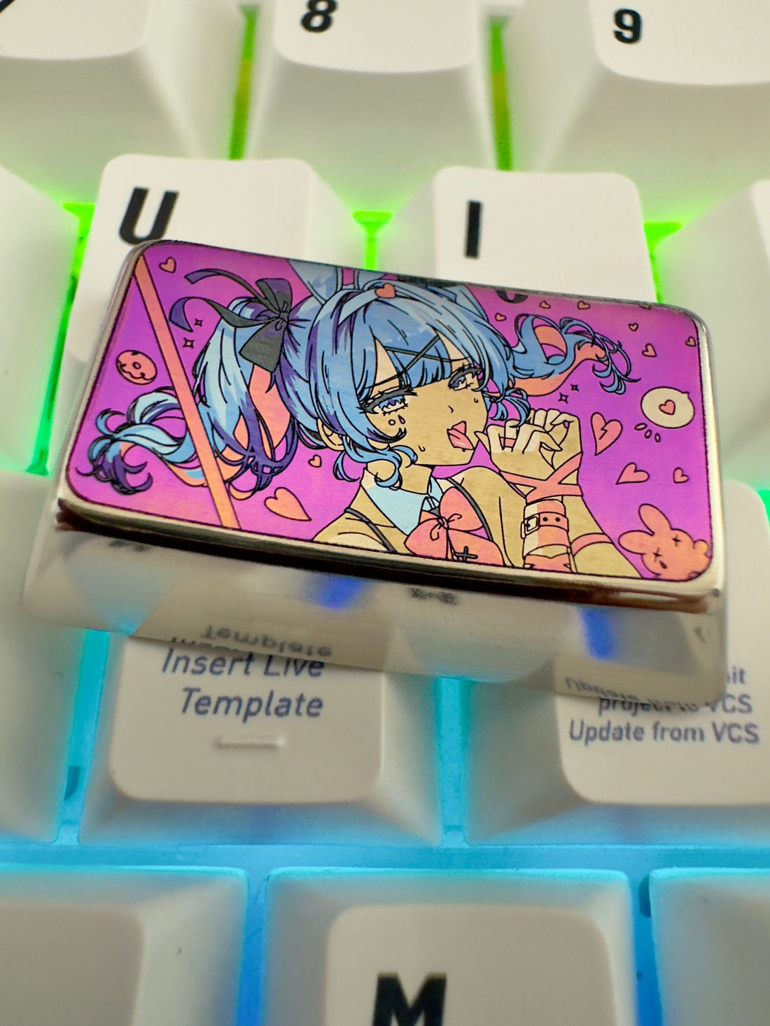 Rabbit Hole, 1.25U/1.75U titanium alloy personalized keycaps, decorative keycaps, anime music peripheral metal keycaps