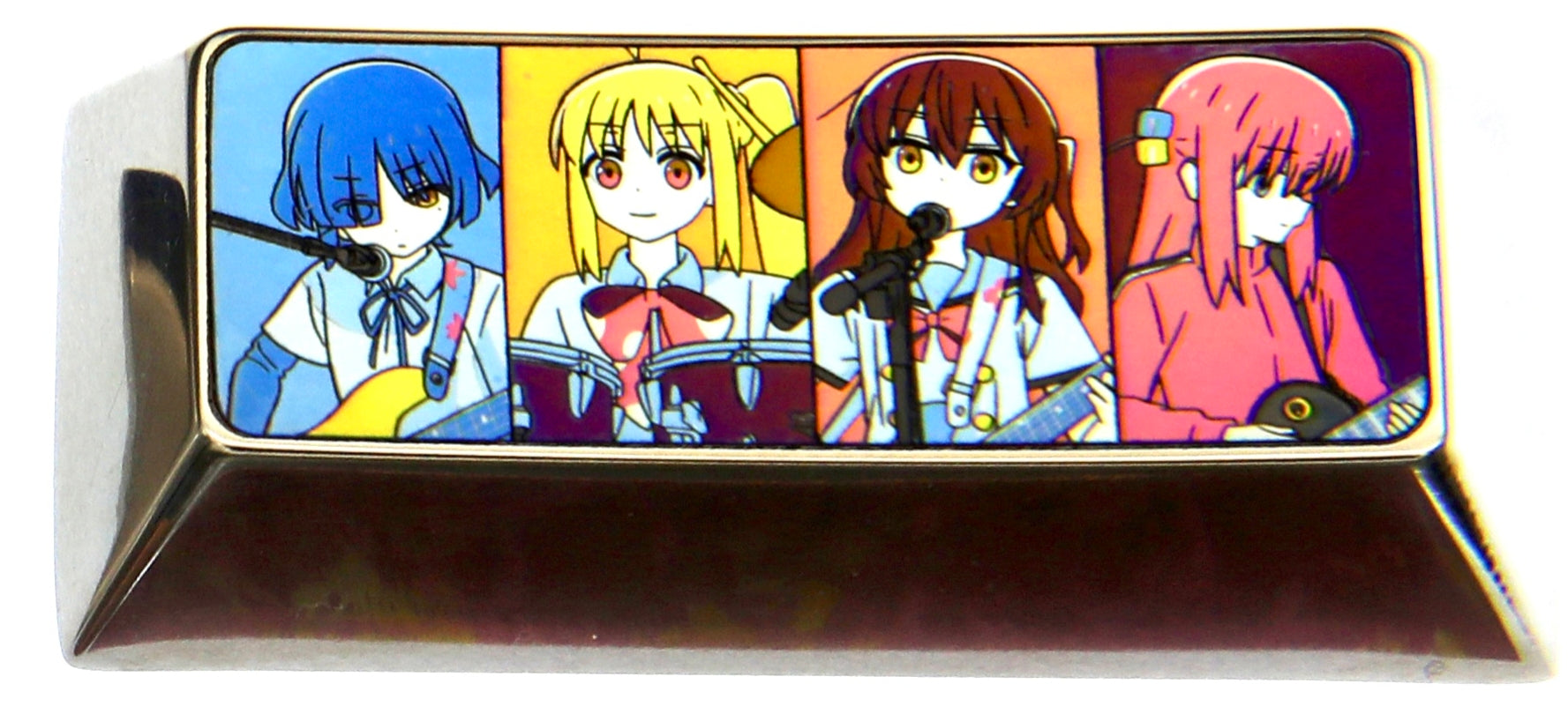 BOCCHI THE ROCK! ， Kessoku banndo, 2.25U titanium alloy personalized keycaps, metal carved keycaps for game anime characters