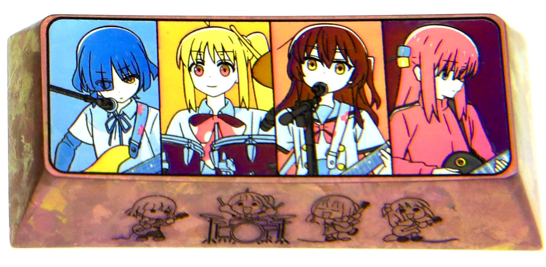 BOCCHI THE ROCK! ， Kessoku banndo, 2.25U titanium alloy personalized keycaps, metal carved keycaps for game anime characters