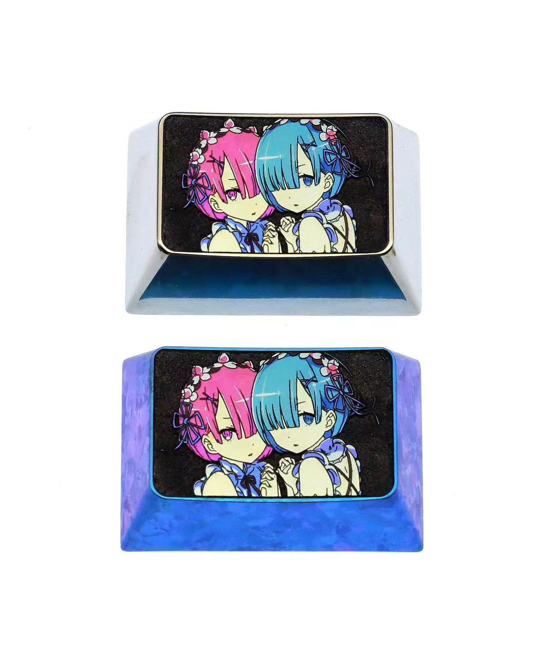 Re Life in a different world from zero, 1.5U titanium alloy personalized keycaps, metal carving art keycaps around anime and game characters