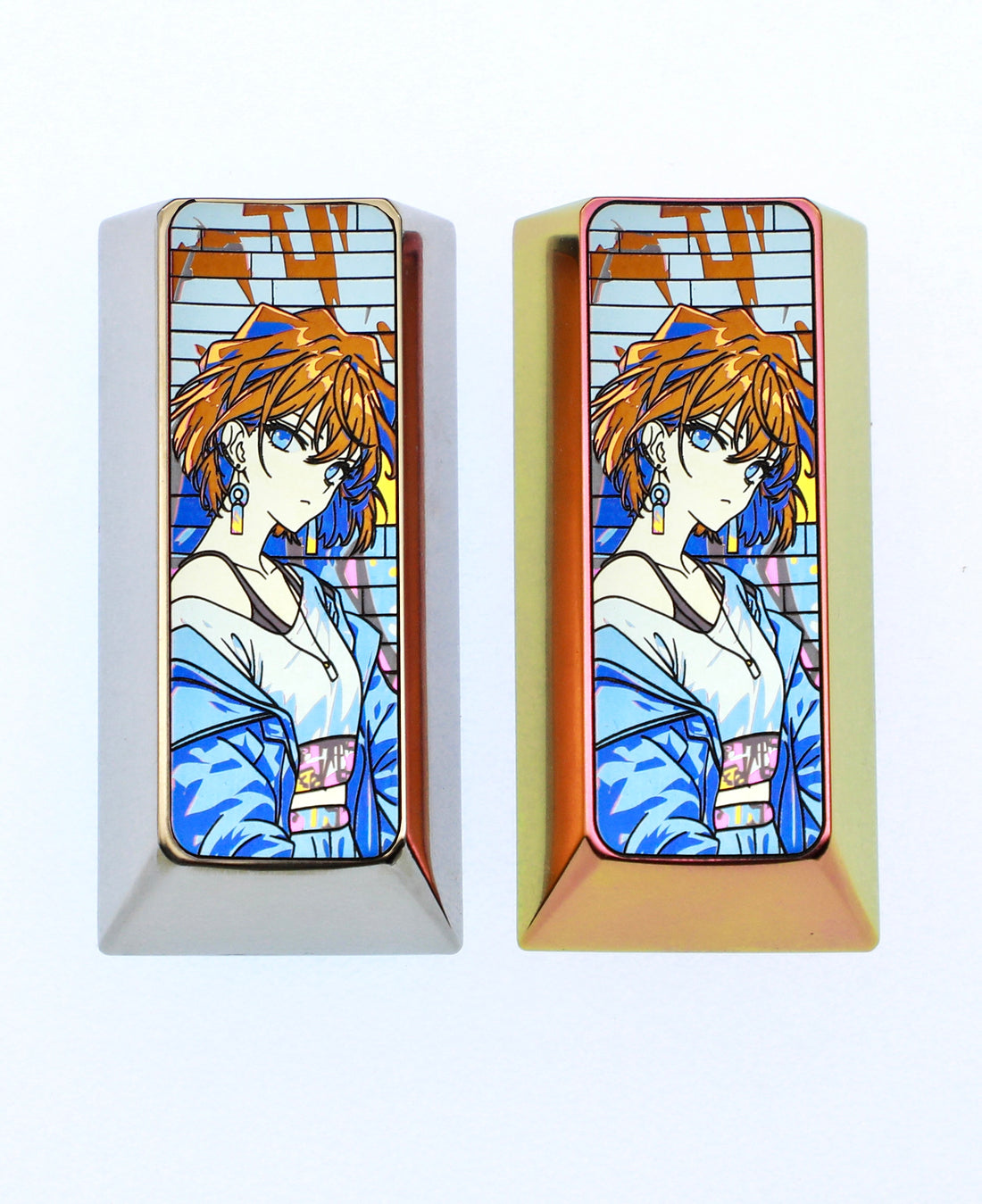 Anita Hailey， Vertical 2U, Pad Enter titanium alloy personalized keycaps, metal keycaps around anime and game characters