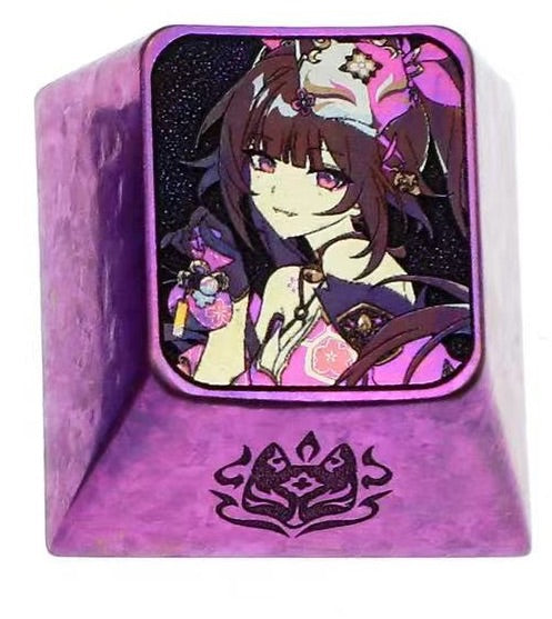 Honkai: Star Rail， 3 unique 1U titanium alloy keycaps, metal carved art keycaps for anime and game characters.