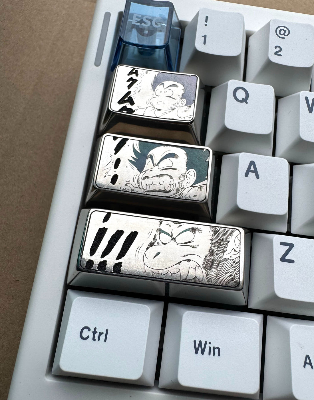 Dragon Ball Son Goku Evolution, Small Set. Titanium alloy personalized keycaps, metal carved art keycaps around anime and game characters