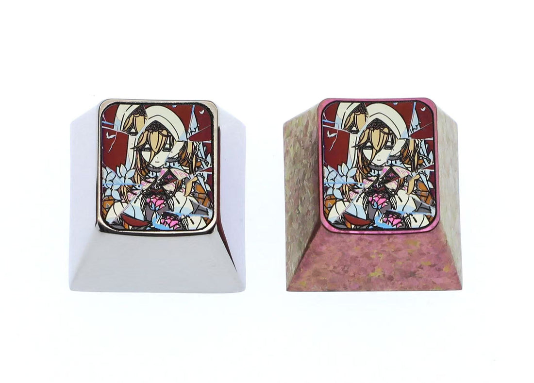 Honkai Impact 3, Aponia, 1U titanium alloy, metal carved personalized keycaps around anime and game characters