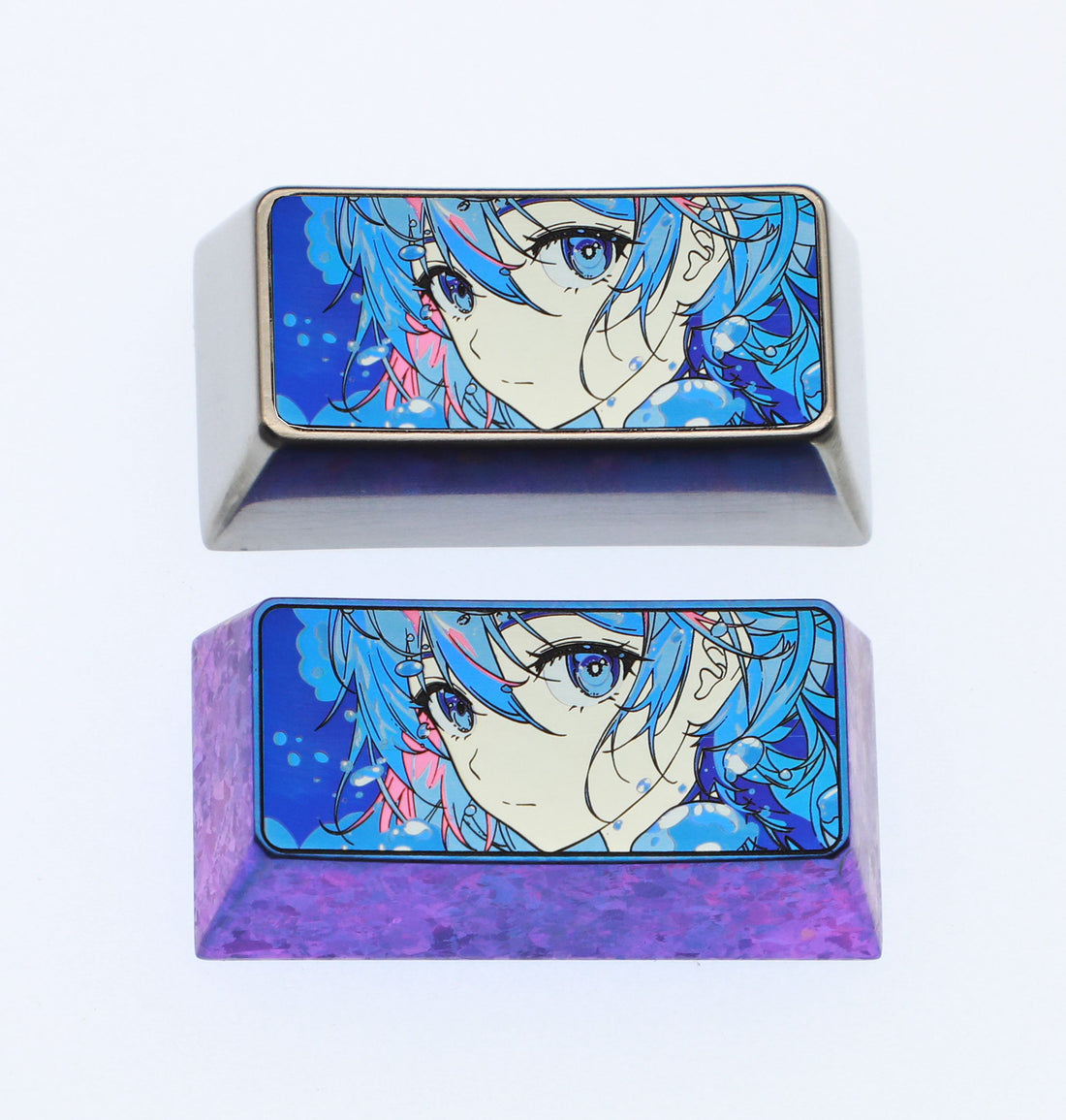Virtual singer Tianyi, 2U titanium alloy personalized keycaps, metal carving art keycaps for anime, gaming, music, and peripherals