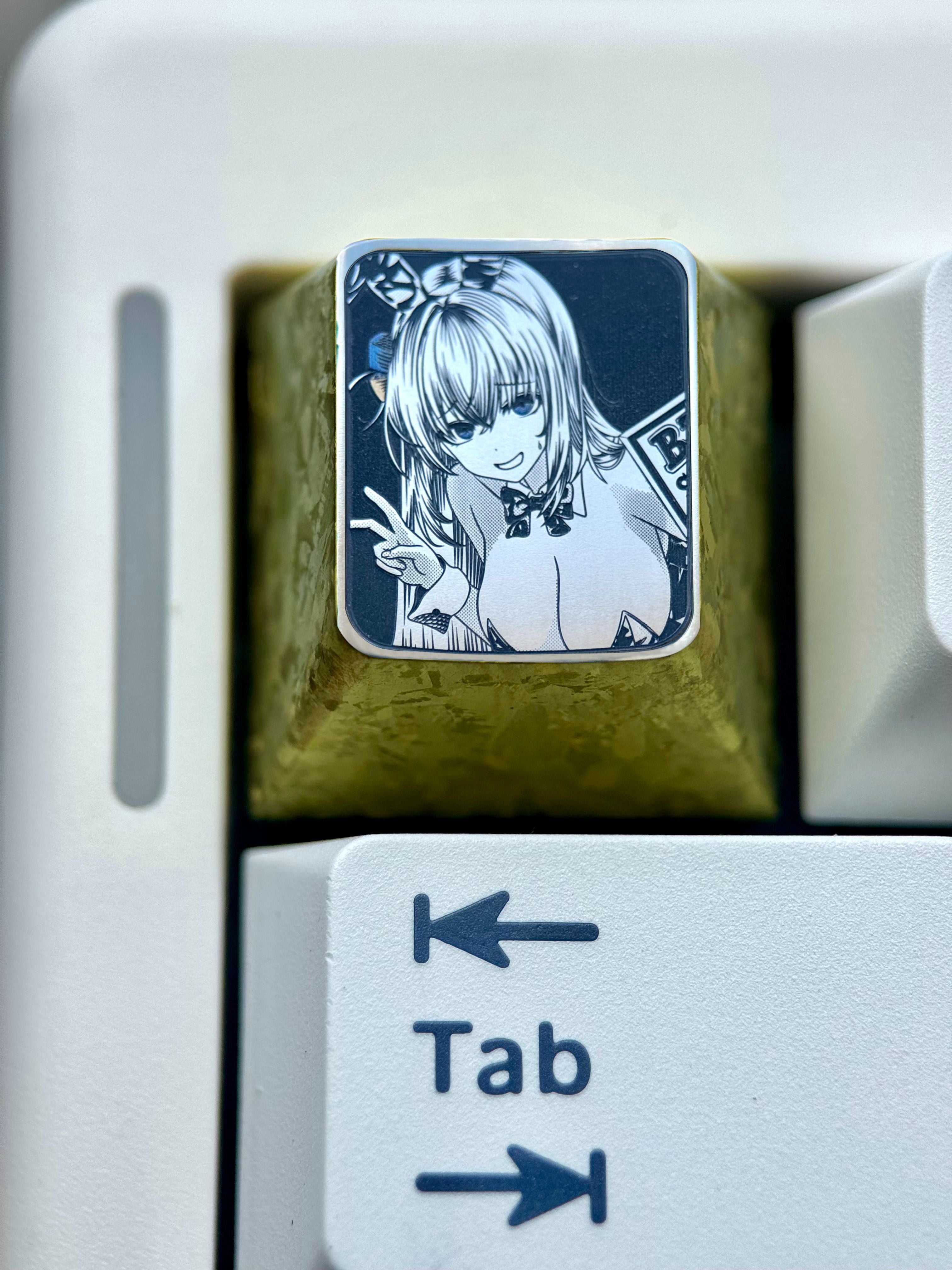 Bocchi The Rock! ， Gotoh Hitori, 1U titanium alloy personalized keycap, anime game metal precision carved keycap