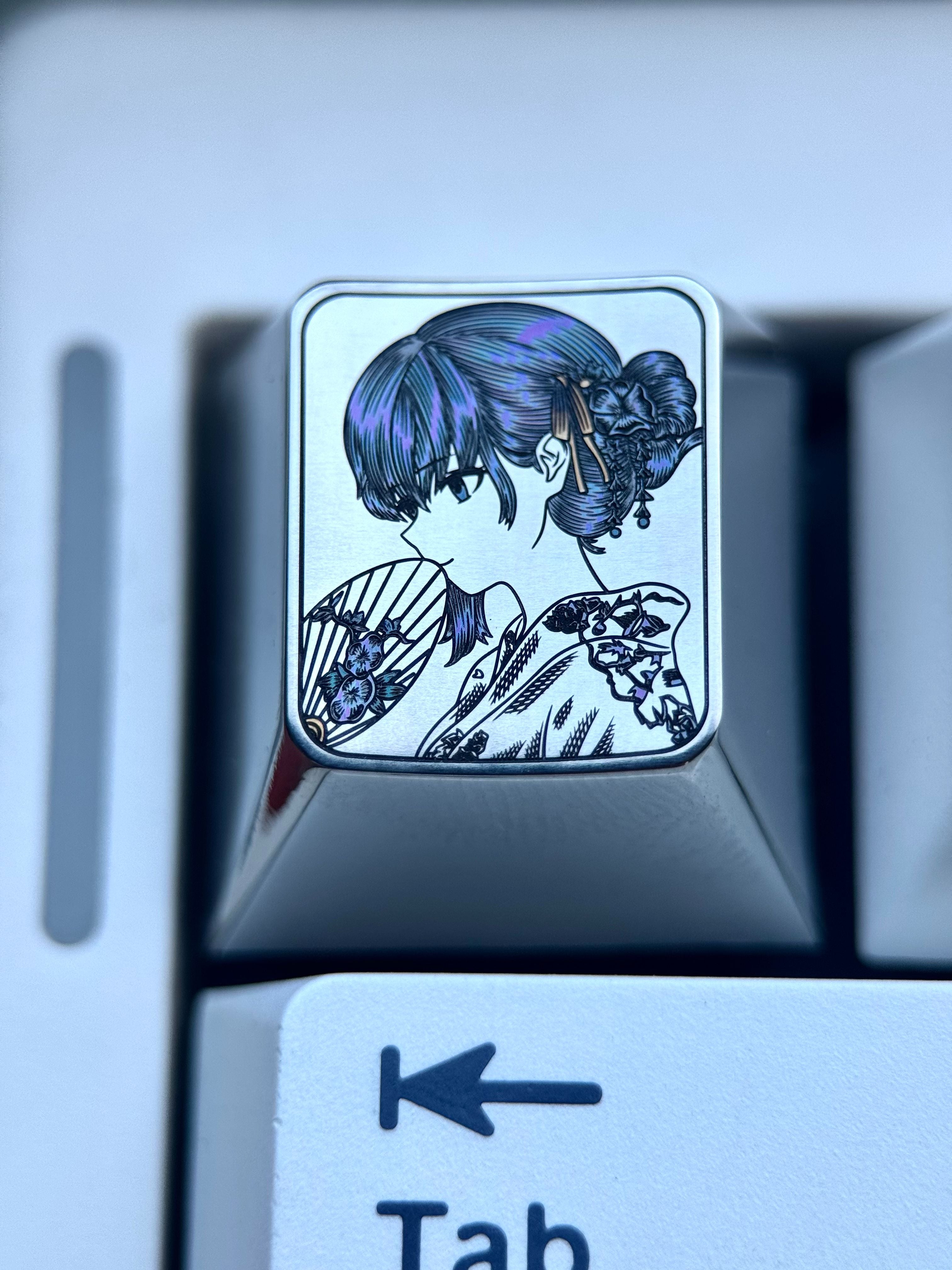 Fate/stay night, Matou Sakura, 1U titanium alloy precision carved personalized keycaps, anime and game culture creative keycaps