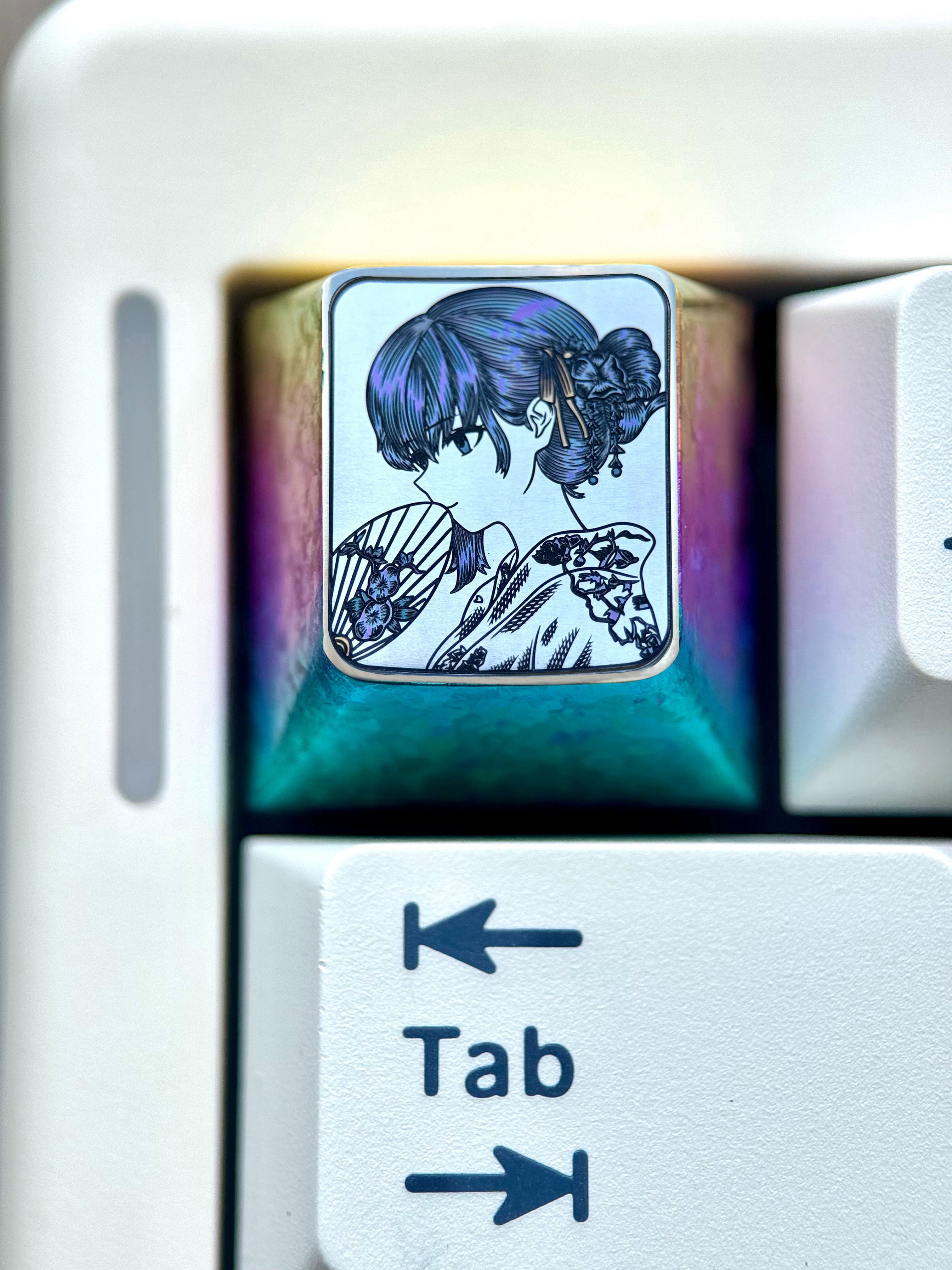 Fate/stay night, Matou Sakura, 1U titanium alloy precision carved personalized keycaps, anime and game culture creative keycaps