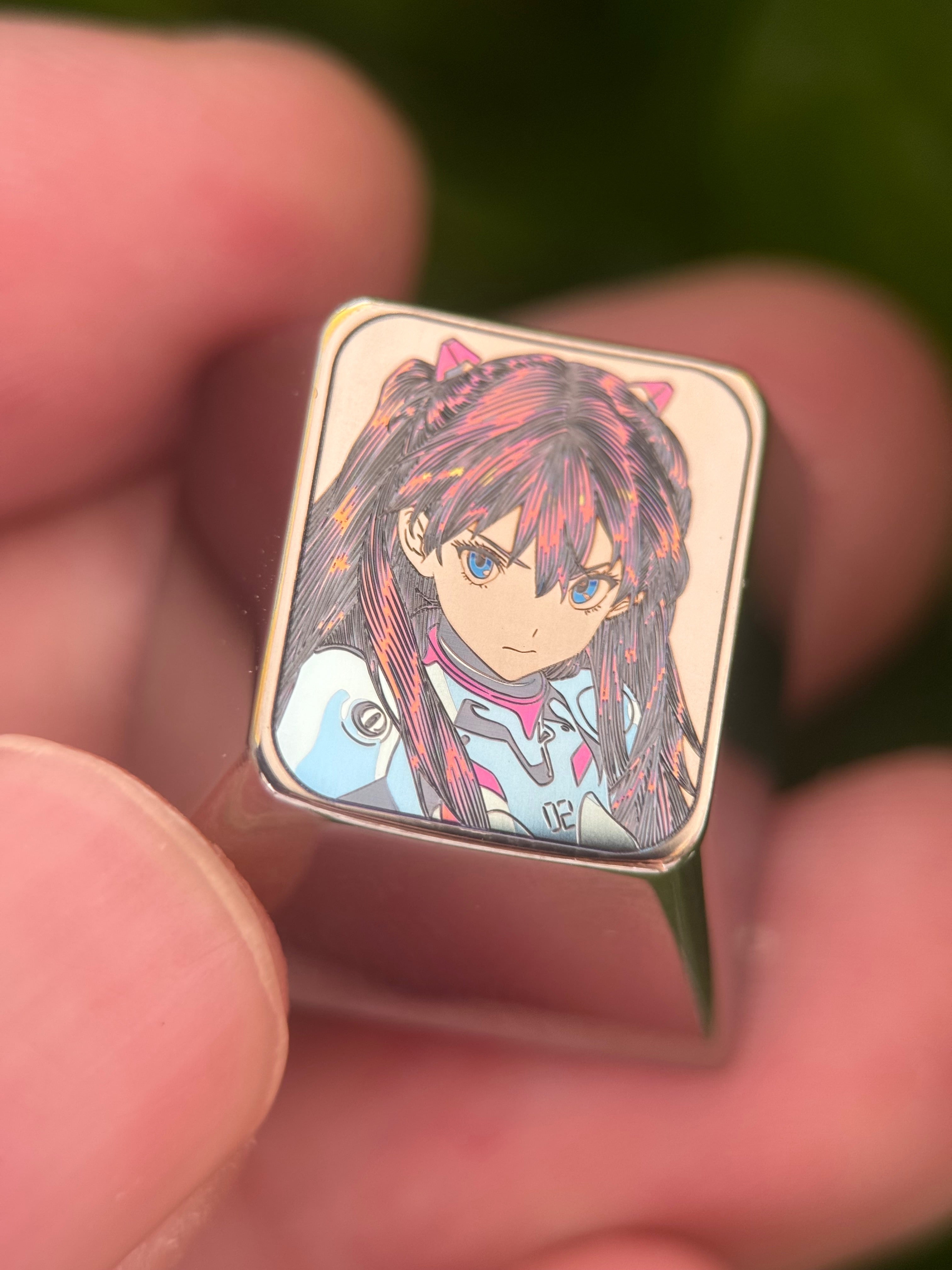 EVA, Asuka 1U ultra precision titanium alloy personalized keycap, anime game decoration creative keycap