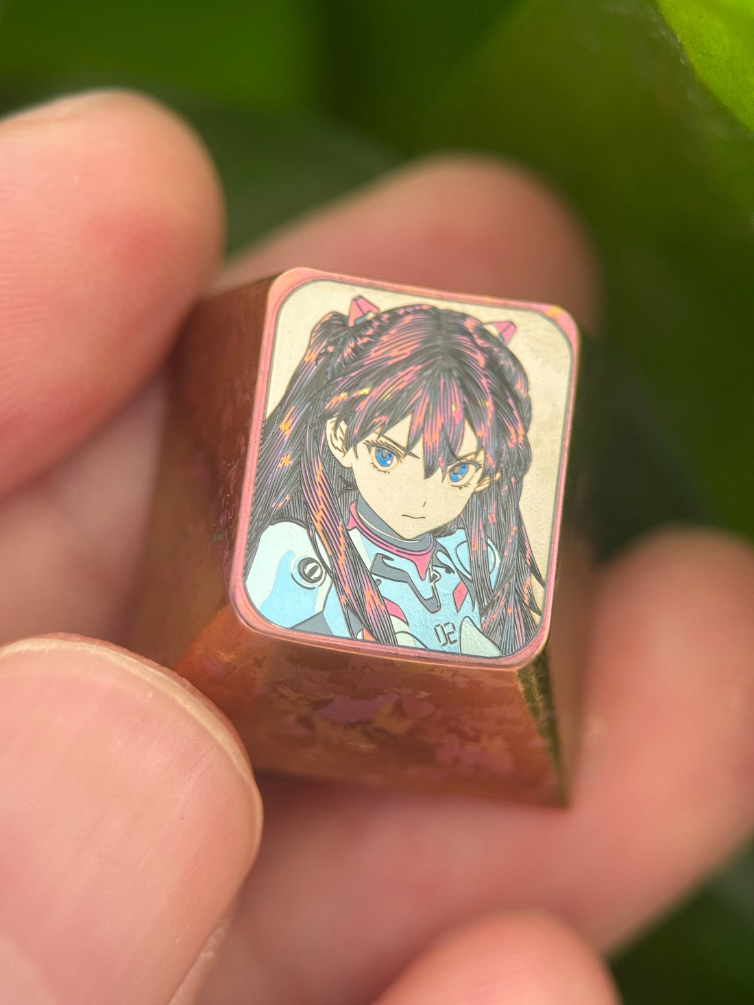 EVA, Asuka 1U ultra precision titanium alloy personalized keycap, anime game decoration creative keycap