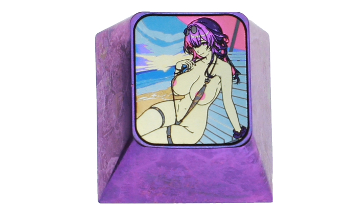 Honkai: Star Rail, Kafka Cool Edition, 1U Titanium Alloy Personalized Keycaps, Anime Game Metal Carving Decorative Keycaps