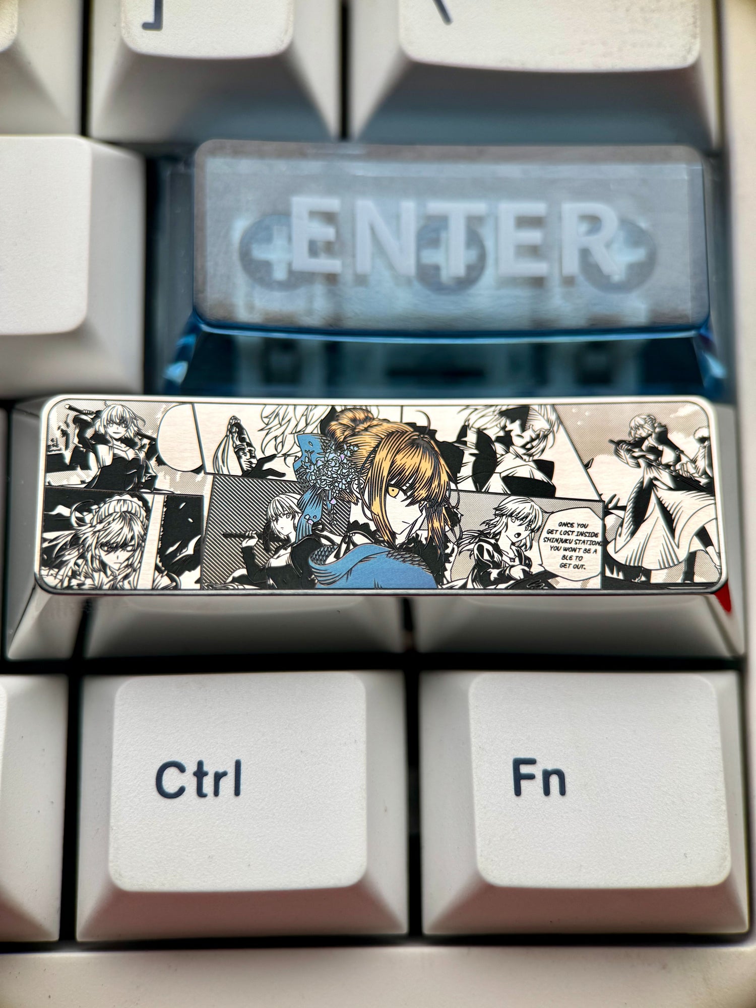 Fate/stay night, Altria Pendragon, saber2.75U titanium alloy precision carved personalized keycaps, anime and game culture creative keycaps