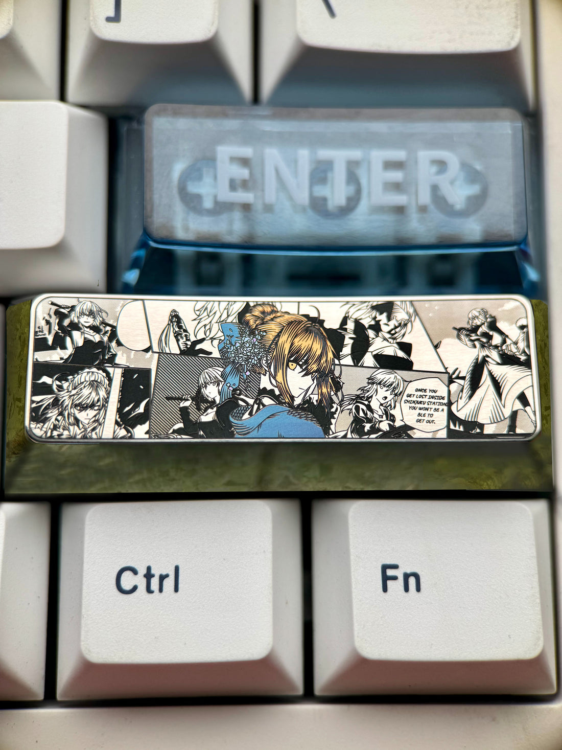 Fate/stay night, Altria Pendragon, saber2.75U titanium alloy precision carved personalized keycaps, anime and game culture creative keycaps
