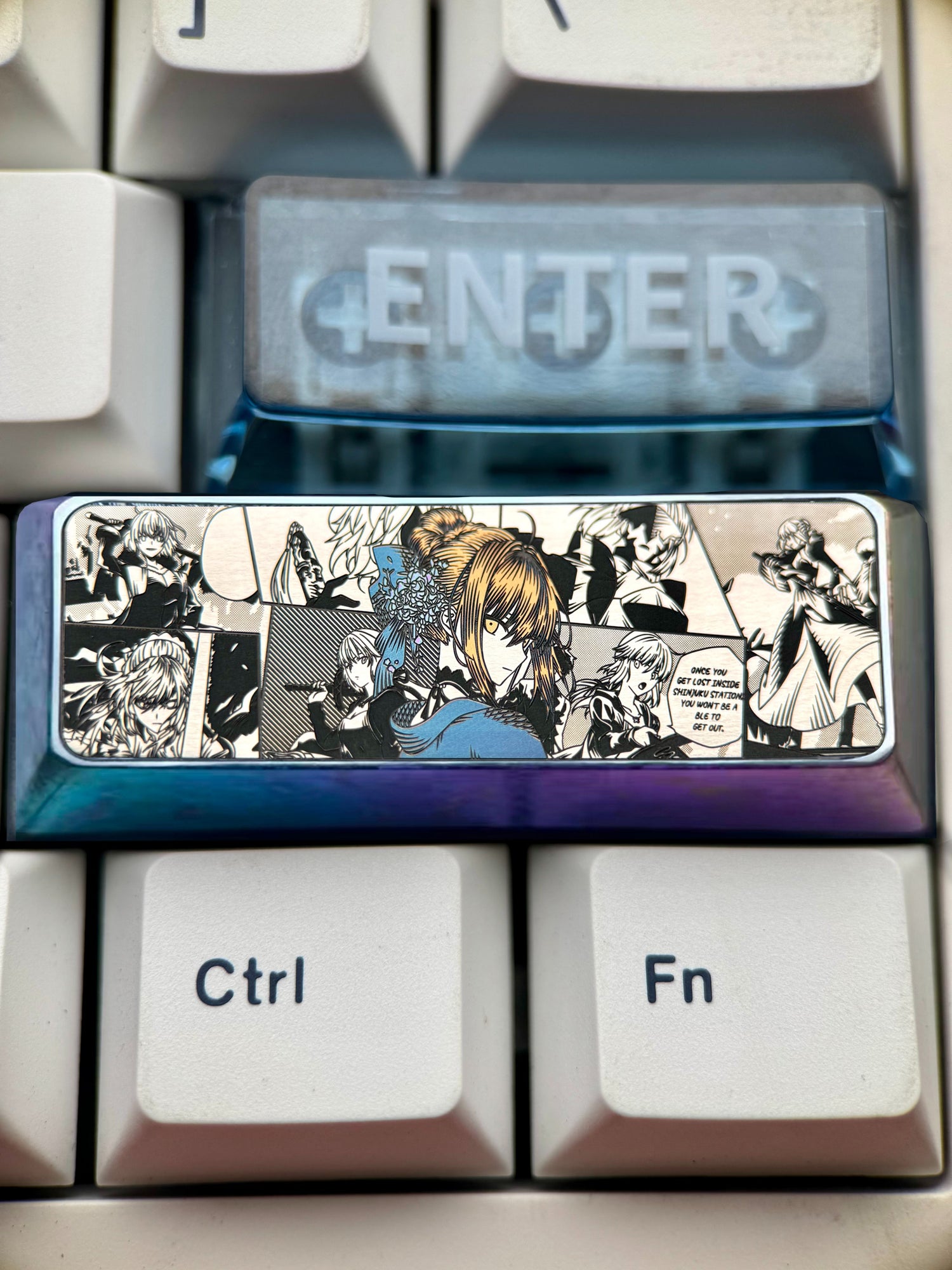 Fate/stay night, Altria Pendragon, saber2.75U titanium alloy precision carved personalized keycaps, anime and game culture creative keycaps