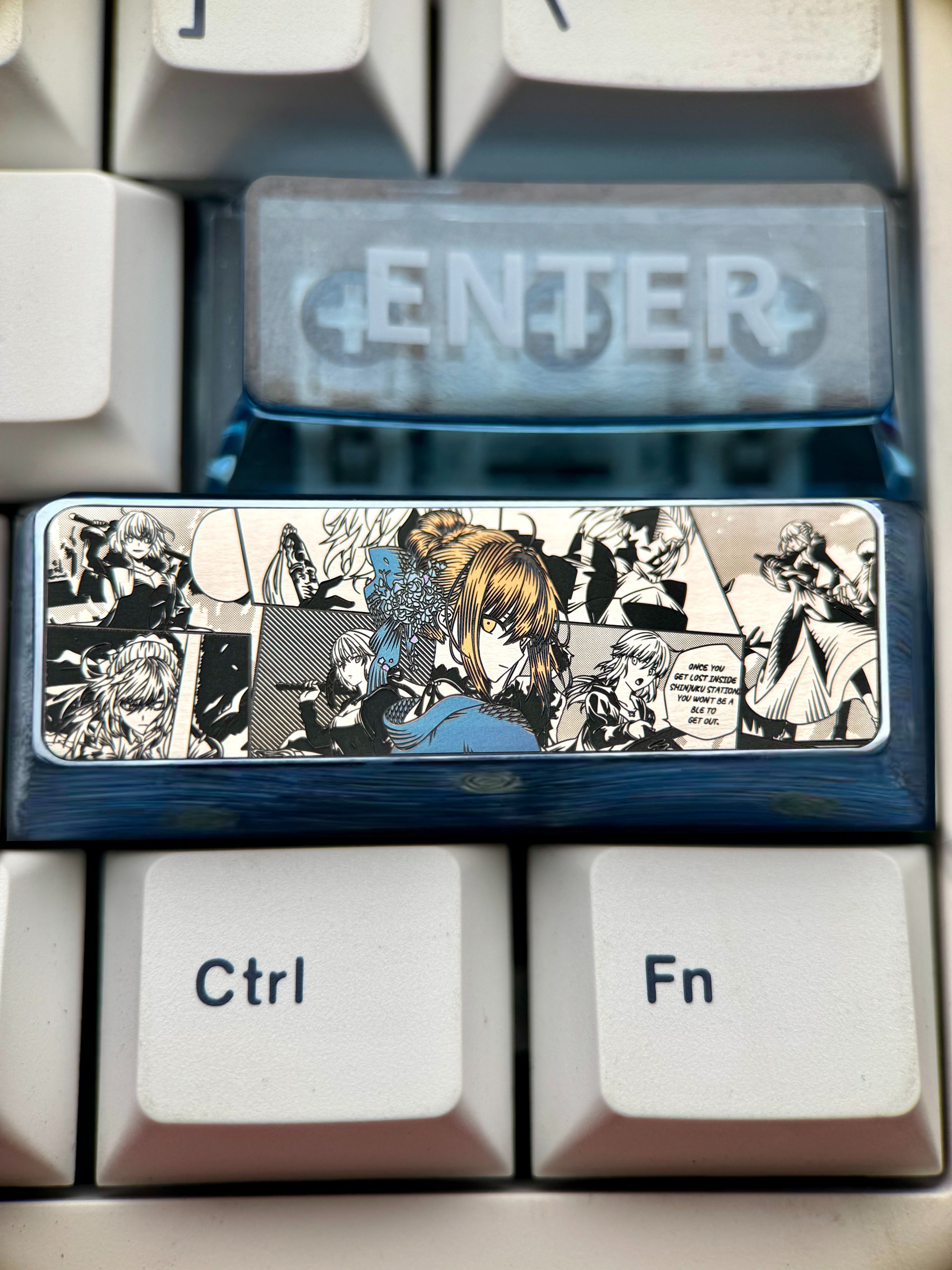 Fate/stay night, Altria Pendragon, saber2.75U titanium alloy precision carved personalized keycaps, anime and game culture creative keycaps