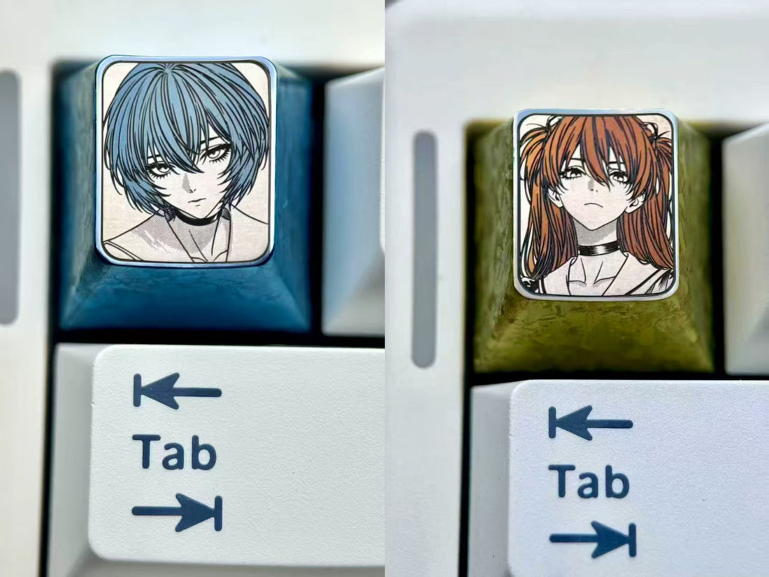 EVA, Asuka, Ayanami Rei, 1U titanium alloy precision carving, metal carving point color decoration keycaps around anime and game characters.