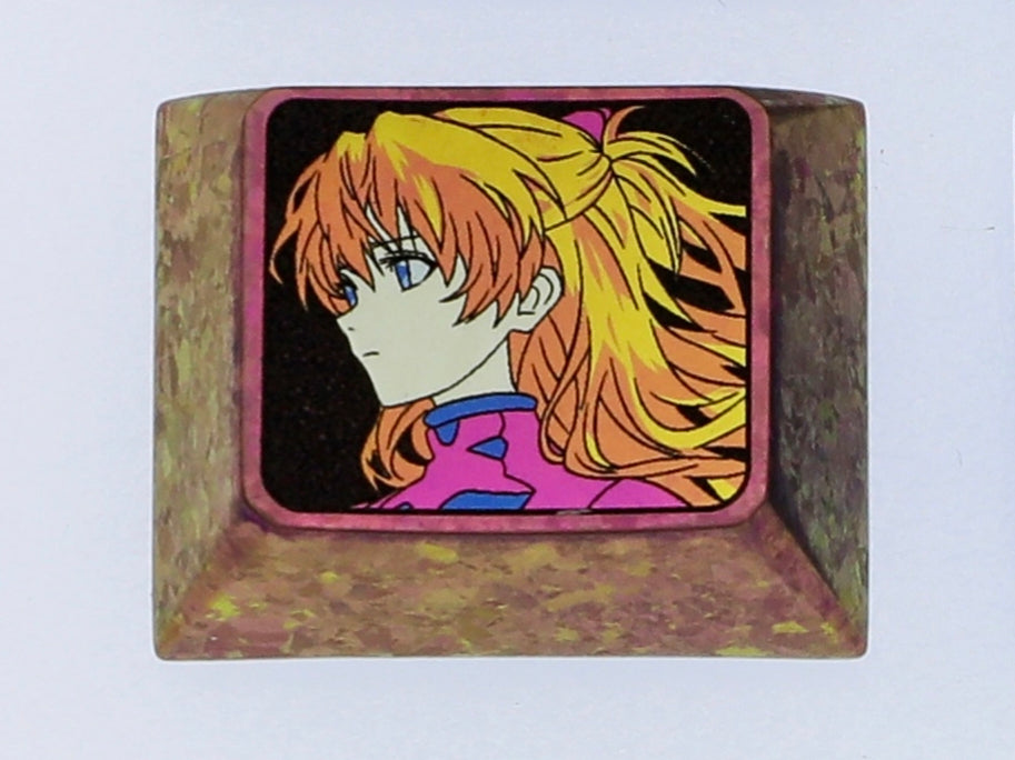 EVA,Asuka Langley Soryu,Ayanami Rei,1.25U, Colorful titanium alloy decorative keycaps, personalized keycaps.