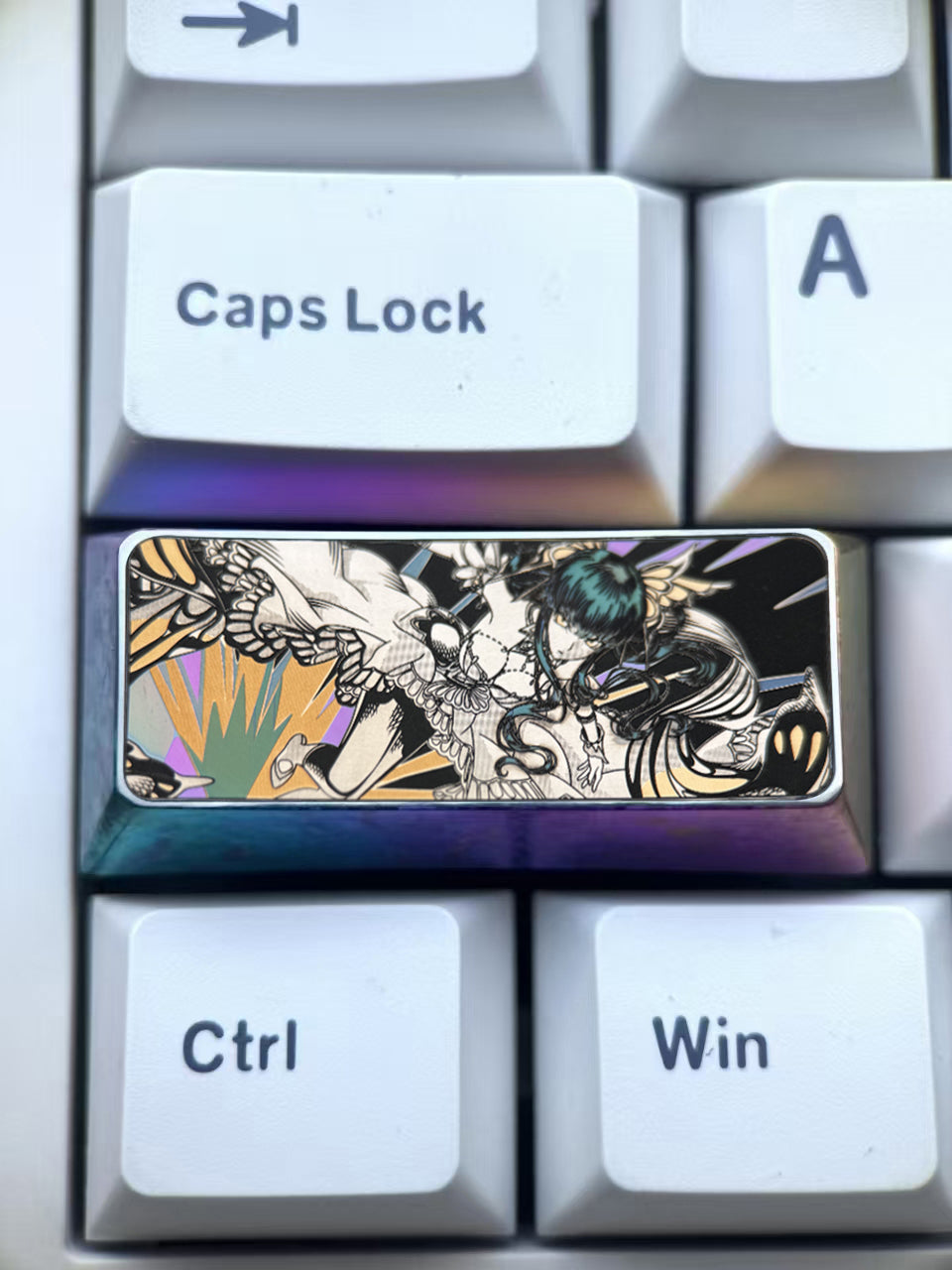 Code Geass: Hangyaku no Lelouch, C.C.2.25U titanium alloy precision carved personalized keycaps, anime and game metal carved creative keycaps.