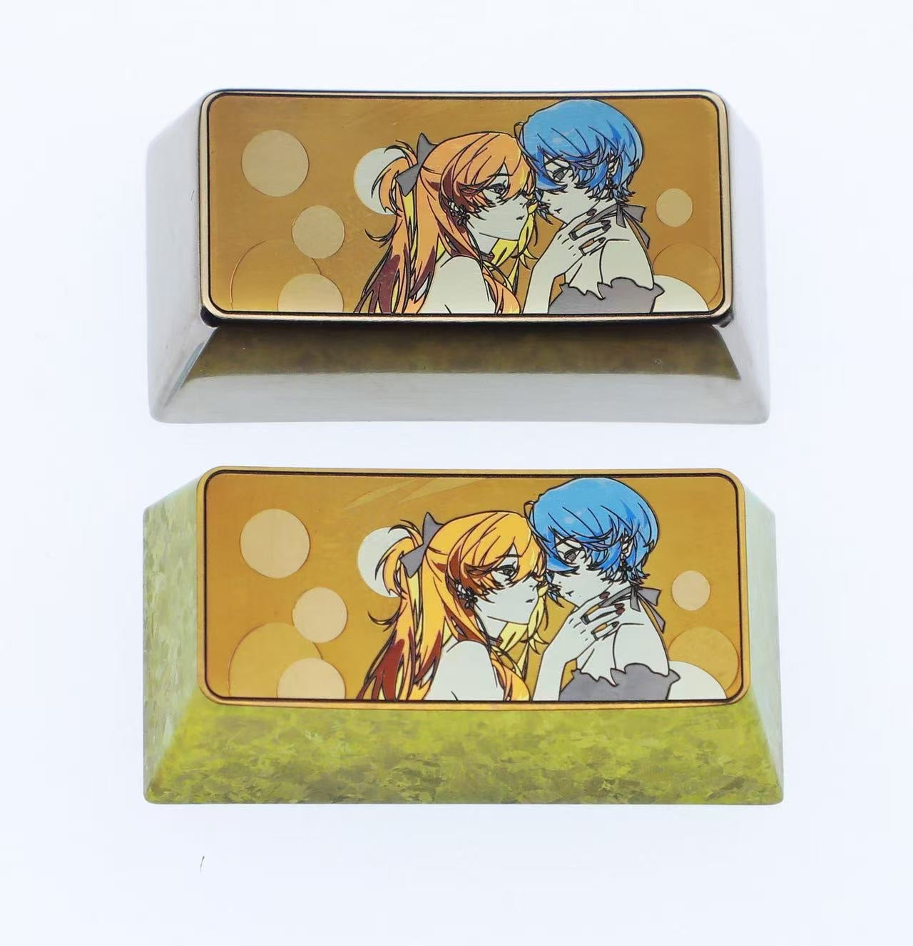 EVA, Asuka/Ayanami Rei, 2U titanium alloy personalized keycaps, game anime cultural creative metal carved keycaps