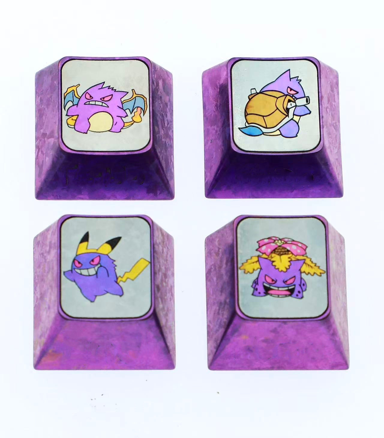 Pok é mon, mutated gengar, 1U titanium alloy personalized keycaps, anime and game culture creative art decorative keycaps