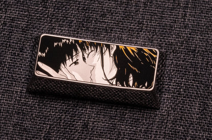 EVA， Adult Kiss 2.25u Titanium Alloy Shift/Enter Personalized Keycaps, Anime Game Metal Art Creative Decorative Keycaps