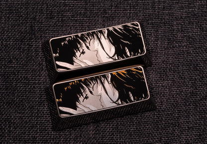 EVA， Adult Kiss 2.25u Titanium Alloy Shift/Enter Personalized Keycaps, Anime Game Metal Art Creative Decorative Keycaps